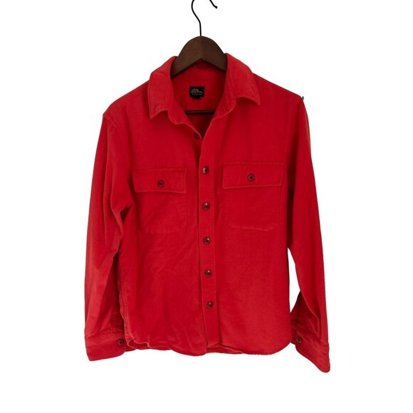 L.L. Beam Cotton Fleece Shirt Button-down Front Pockets Long Sleeve Size Large - Picture 1 of 10